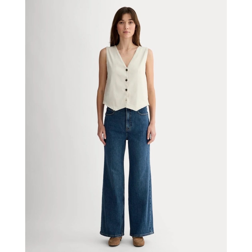 Everlane The Way-High Sailor Jean Blue Wide Leg High Rise Denim Size 31R NWT
